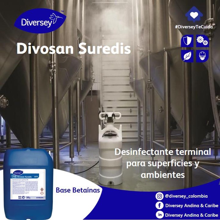 Desinfectante Betaínas Divosan Suredis 20Kg DIVERSEY
