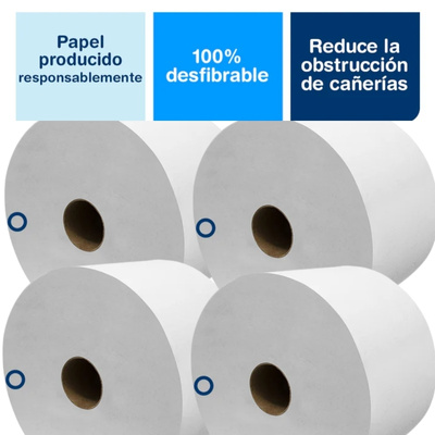 Papel Higienico BLANCO Hoja Doble Precortada SmartOne Rollos de 200 m Tork (Bulto x 4 rollos)