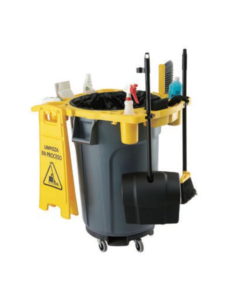 Carro de limpieza combinado THOR® contenedor redondo 166L 