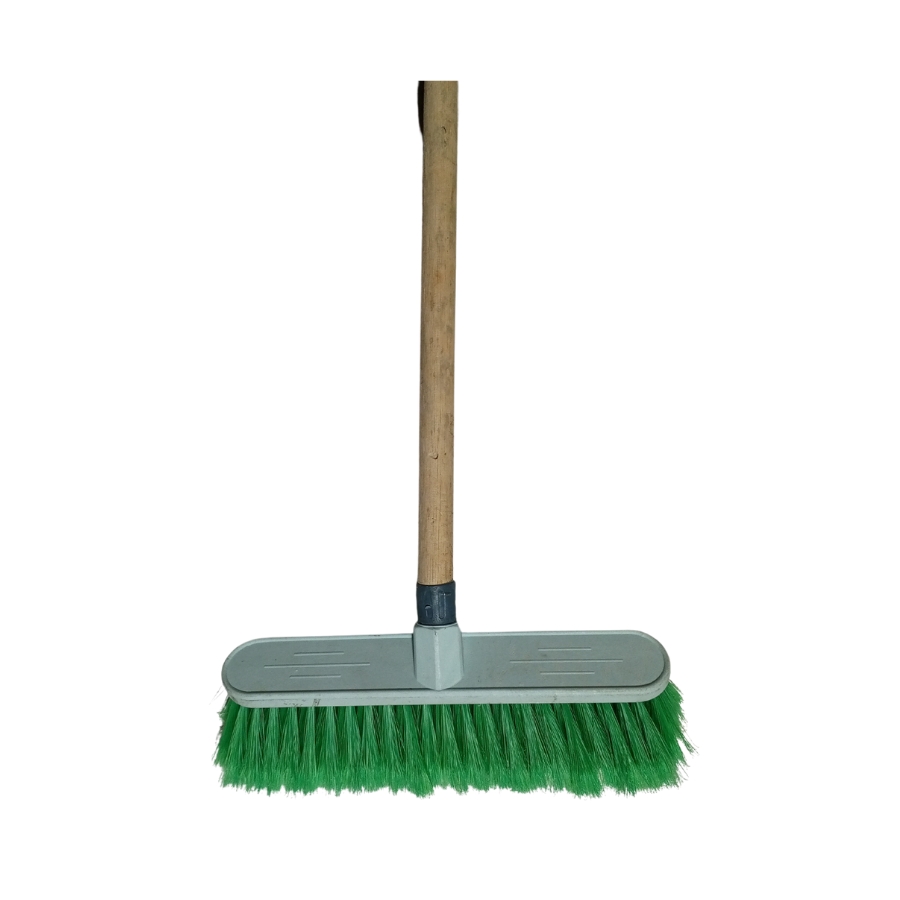 Escobillon LavaCarro Plastico 30 cm Cerdas Suaves Baston de Madera