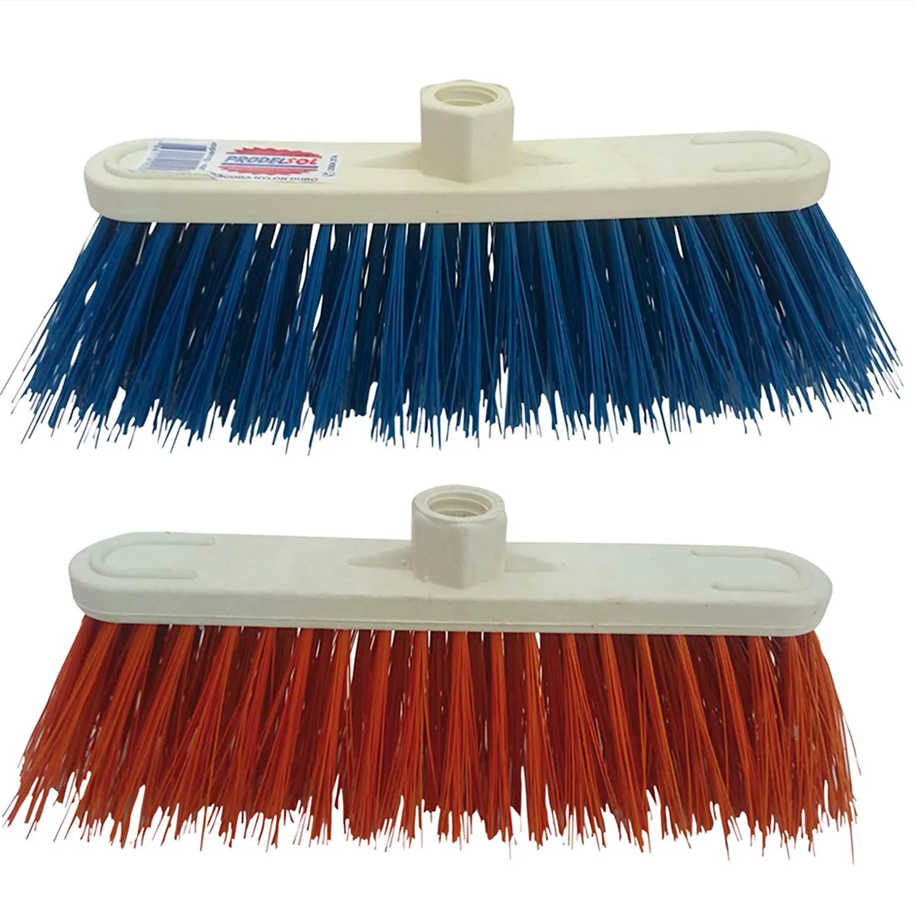 Escoba Plastica Cerdas Duras 25 cm Baston Metalico Duquesa