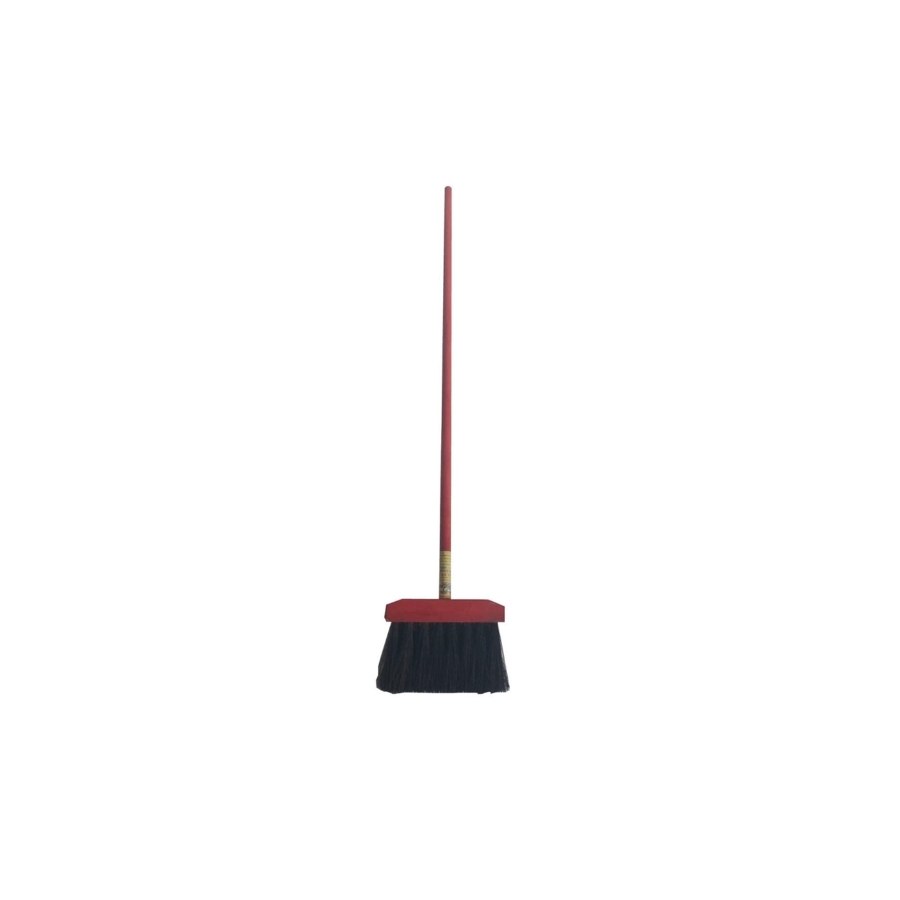 Escoba Madera Cerdas Duras Roja 23 cm Semi Industrial