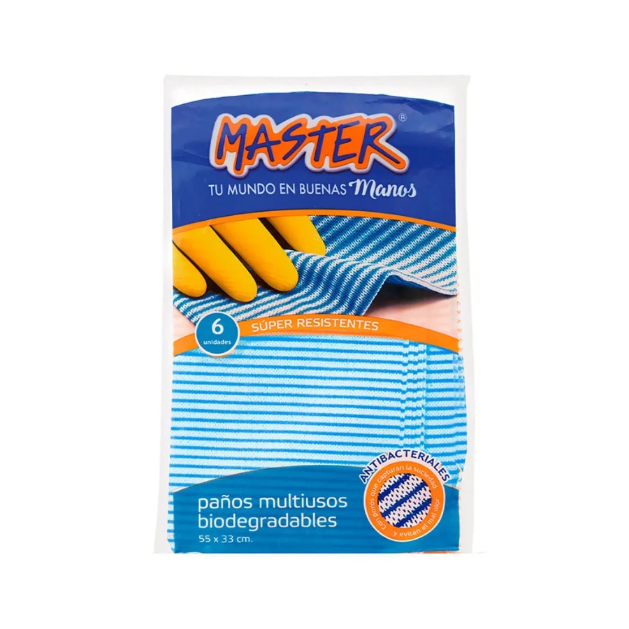 Paños Limpiatodo Azul x6 pieza Master