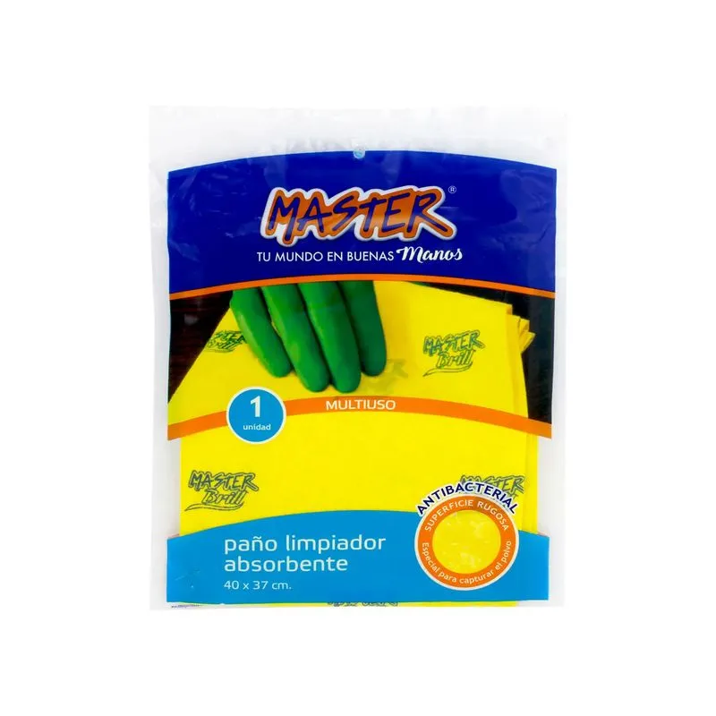 Paño Limpiador Absorbente Multiuso Amarillo x1 pieza Master