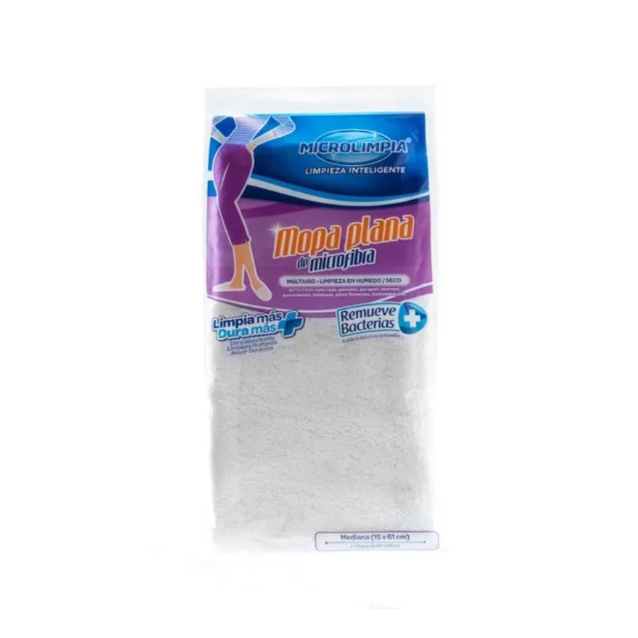 Mopa Plana Microfibra 61 x 15 cm Repuesto 0165 Microlimpia
