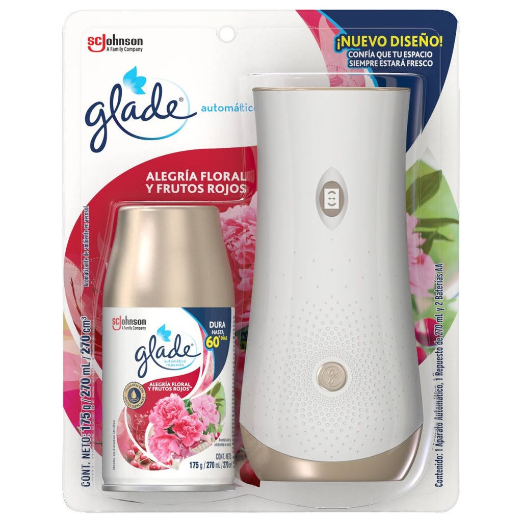 Ambiental en Spray Automatic Floral Dispensador con Repuesto x1 175gr Glade