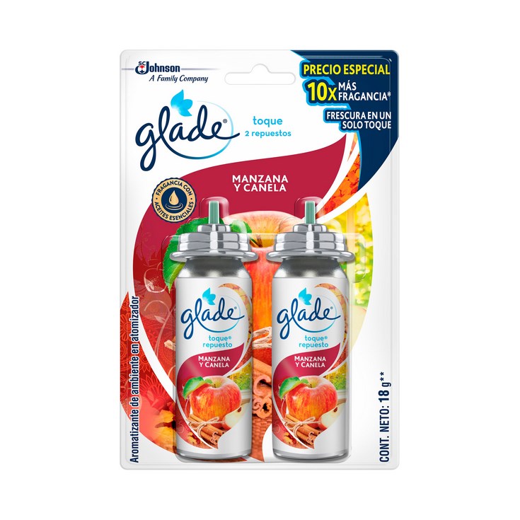 Ambiental en Spray Toque Manzana&Canela Repuesto x2 Glade