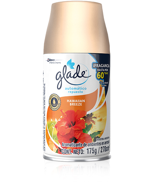 Ambiental en Spray Automatic HawaianBreeze Repuesto x1 175gr Glade