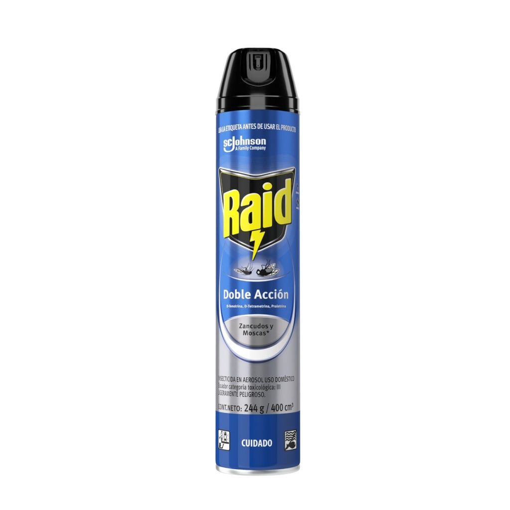 Insecticida en Spray Mosquitos y Moscas Doble Accion 400 cc Raid