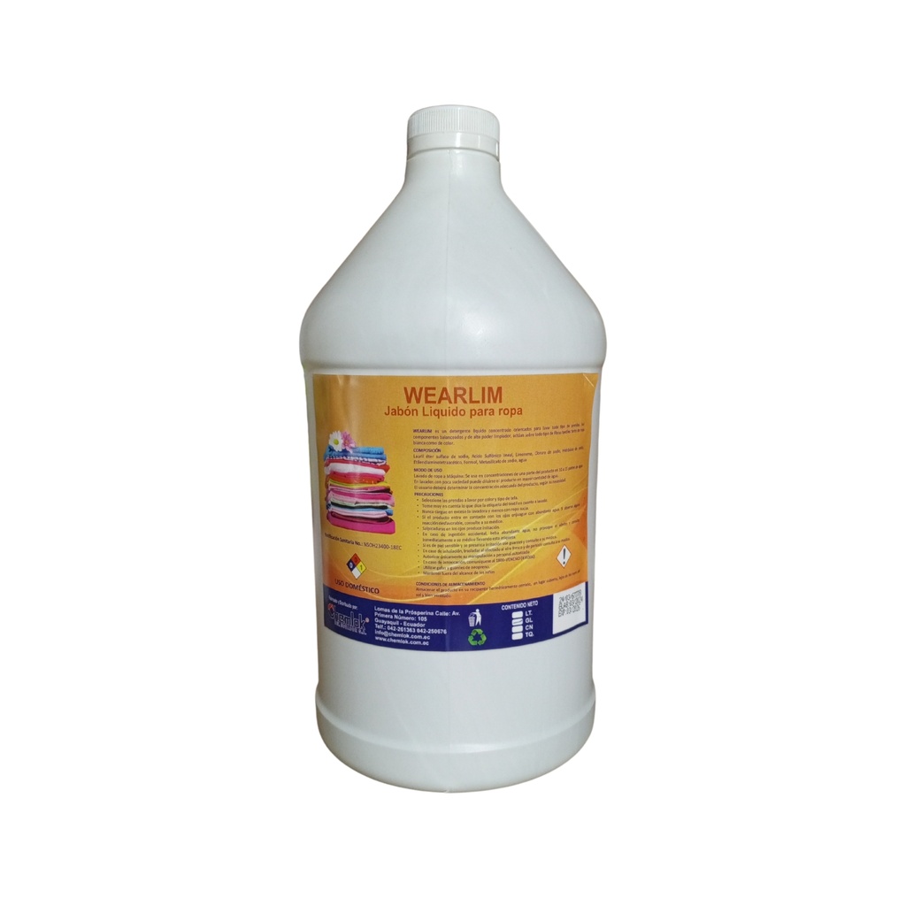 Detergente para Ropa Liquido WearLim Galon Chem