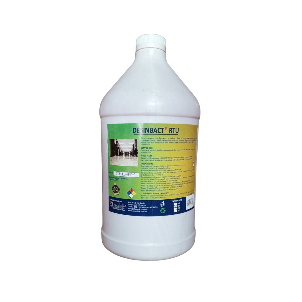 Desinfectante de Pisos Rtu Liquido Cherry Galon Chem