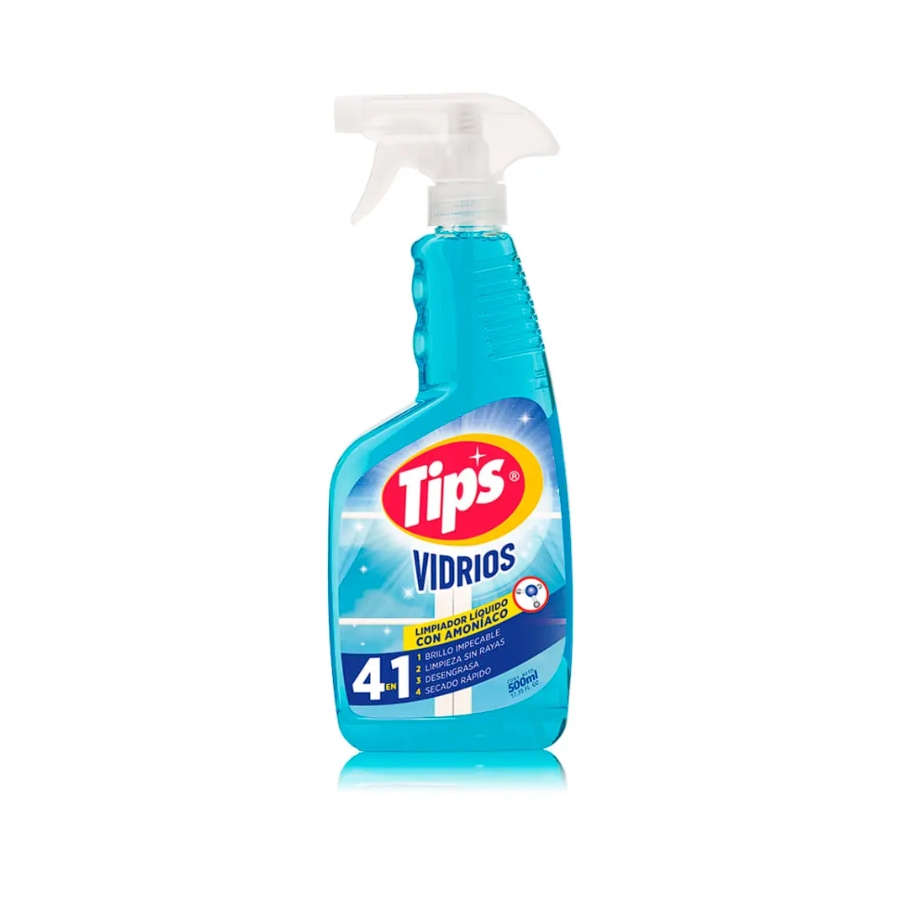 Limpia Vidrio Liquido Con Amoniaco Atomizador Spray 500 ml Tips