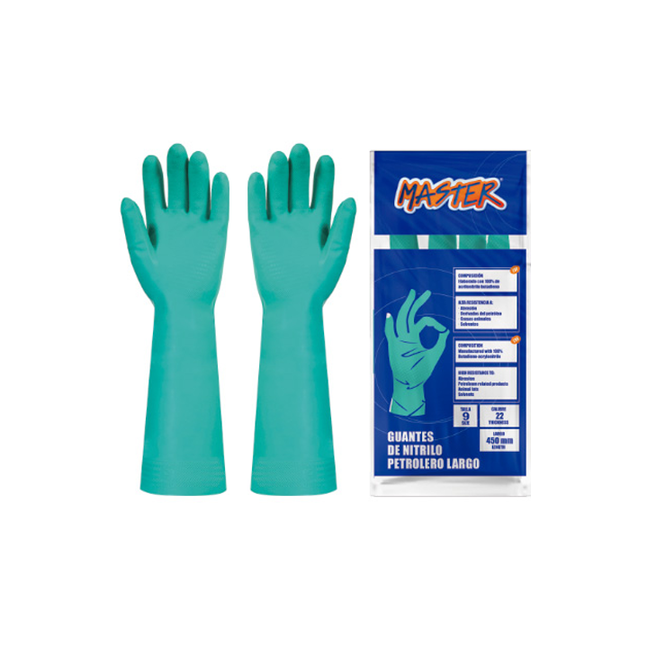 Guante Nitrilo Petrolero C22 Talla 9 Largo 450 mm x1 par Master
