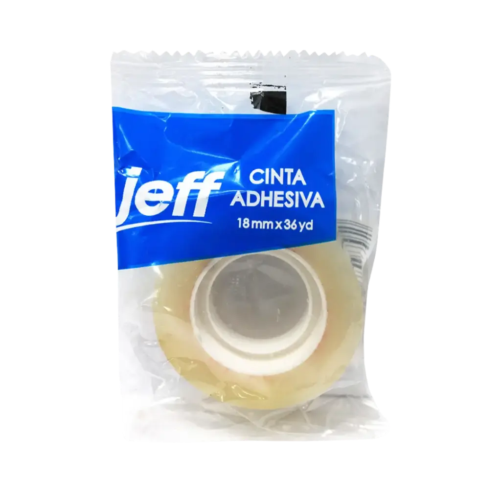Cinta Transparente 18 x 36YDS Unidad Jeff