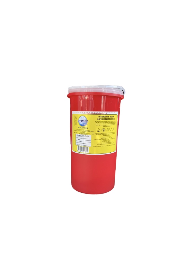 Recipiente Corto Punzante 3 Litros C/Tapa  Rojo