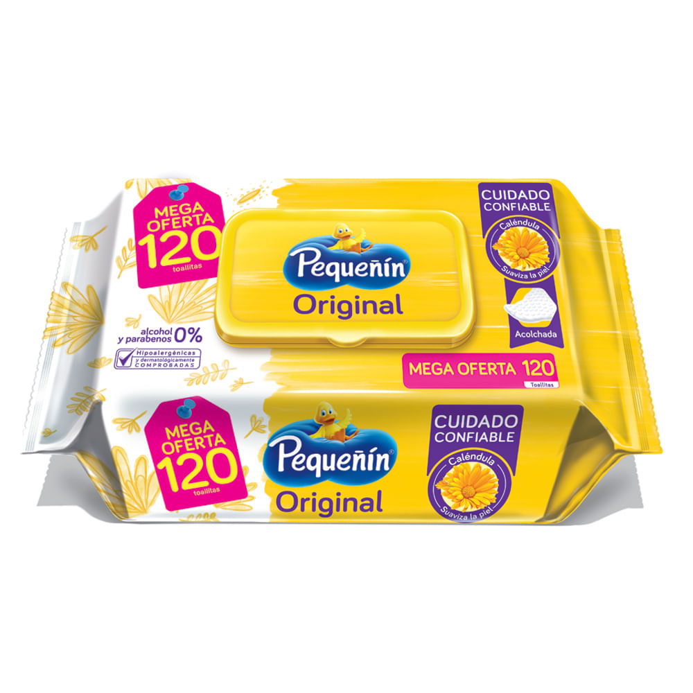 Toallitas húmedas de manos Paquete por 100 paños Pequeñín