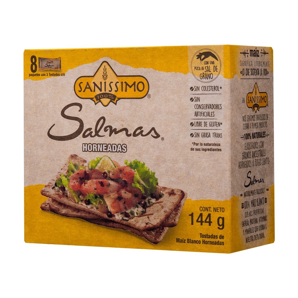 Galletas Salmas Horneadas de Maíz Sin Gluten Paq 144 gr Sanissimo