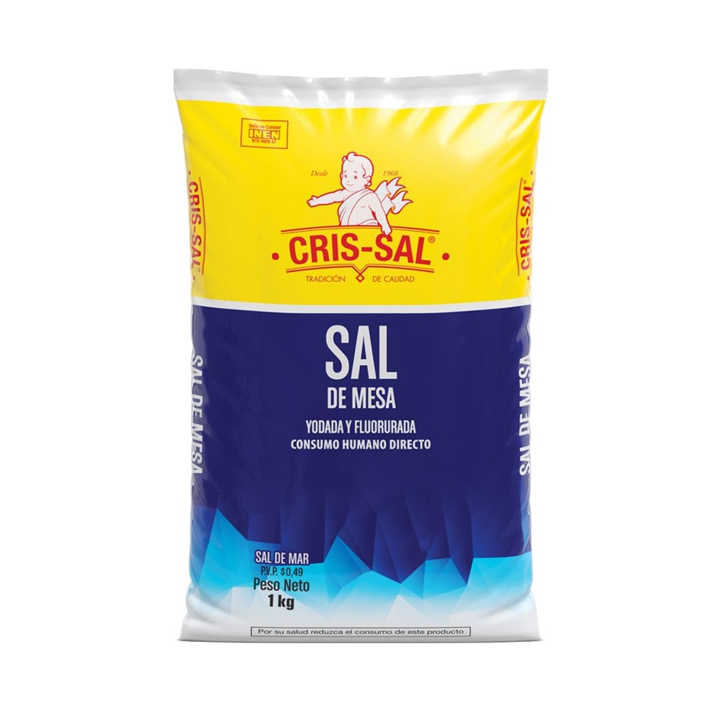Sal Super Refinada Paq 1 Kg Cris-Sal