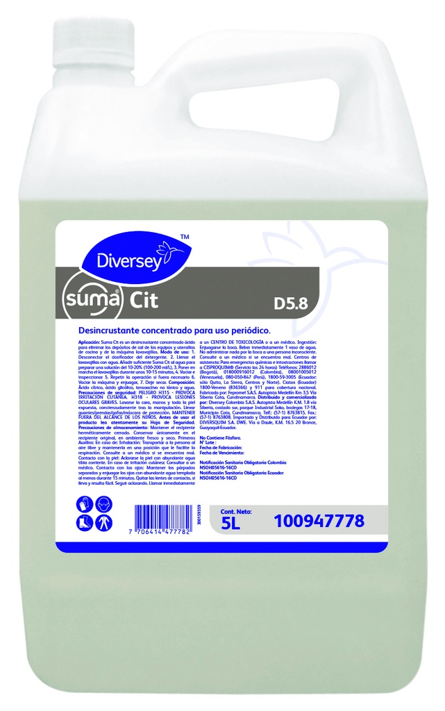 Desincrustante Suma Cit 5L DIVERSEY