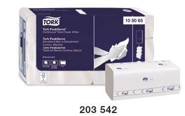 Toalla de Manos Continuo Blanca Una Hoja 410 toallas PeakServe Tork 