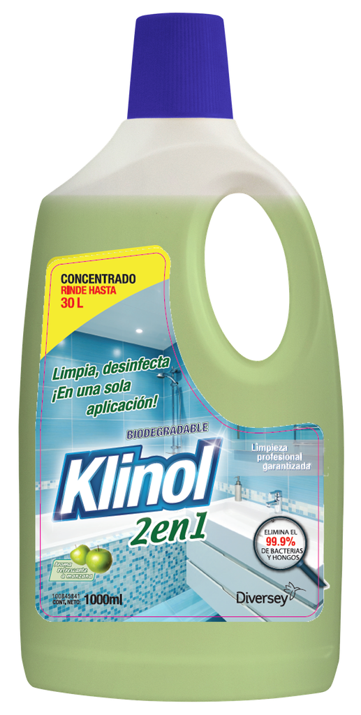 Limpiador Desinfectante Aroma Manzana Verde Klinol 2 en 1 1L DIVERSEY