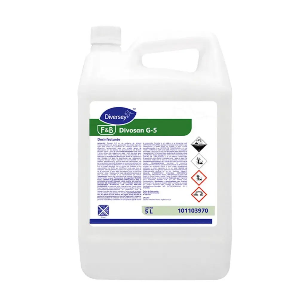 Desinfectante Amonio Cuaternario 5ta. Gen. Divosan G5 5L DIVERSEY