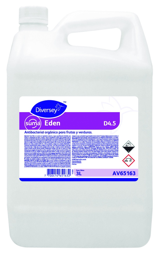 Limpiador Sanitizante Fruver Suma Eden 5L DIVERSEY