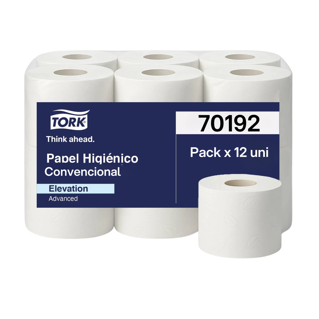 Papel Higienico Convencional Blanco Hoja Doble Rollo 30 m Tork Pack x 12 Rollos