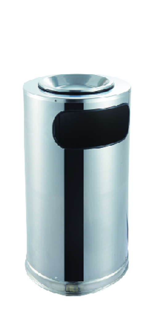 Papelera con cenicero acero inox 45L TRUST