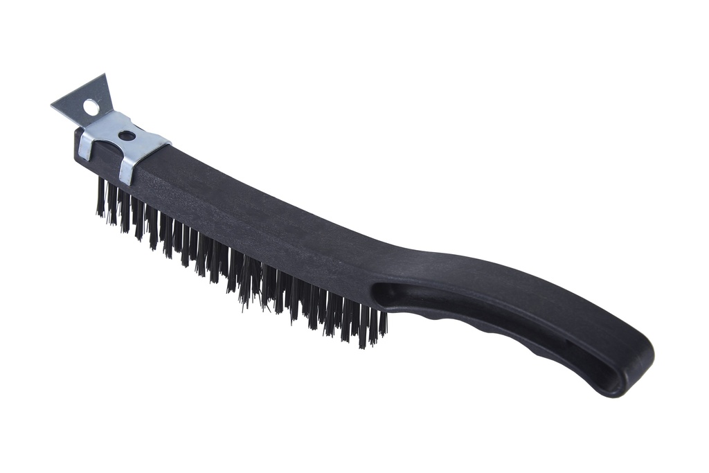 Cepillo de alambre de metal con raspador TRUST