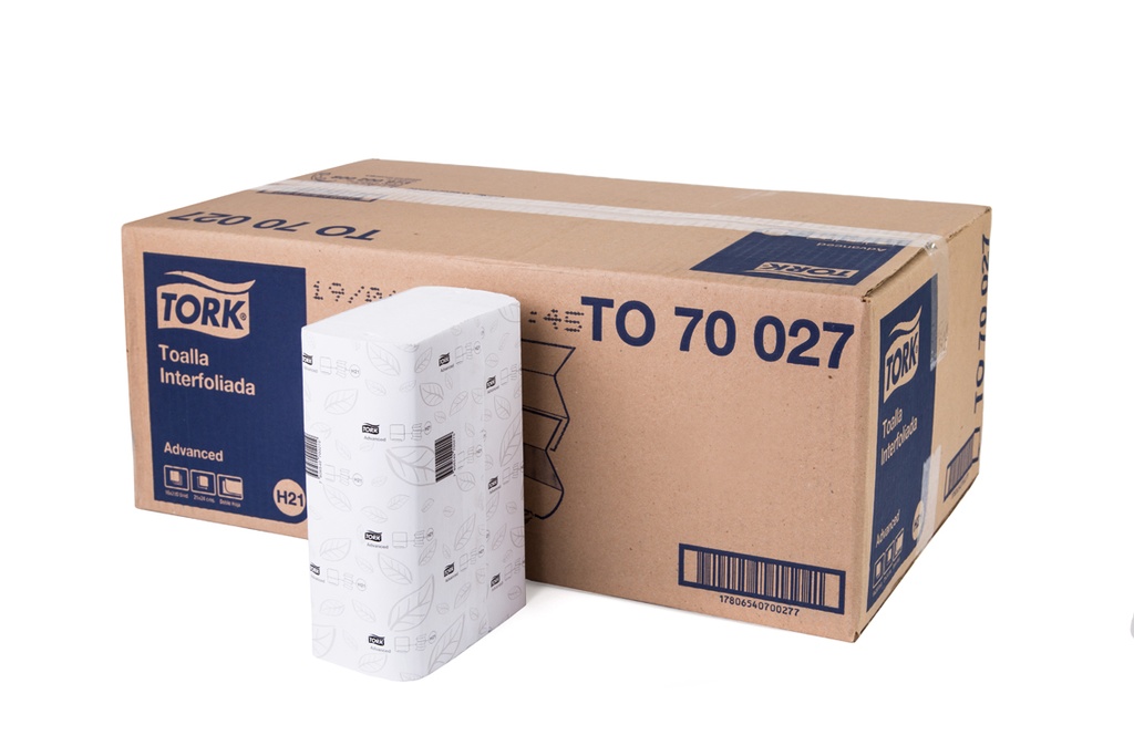 Toalla de Manos Doblada en Z Blanca Hoja Doble Paq x 200 Toallas Tork 