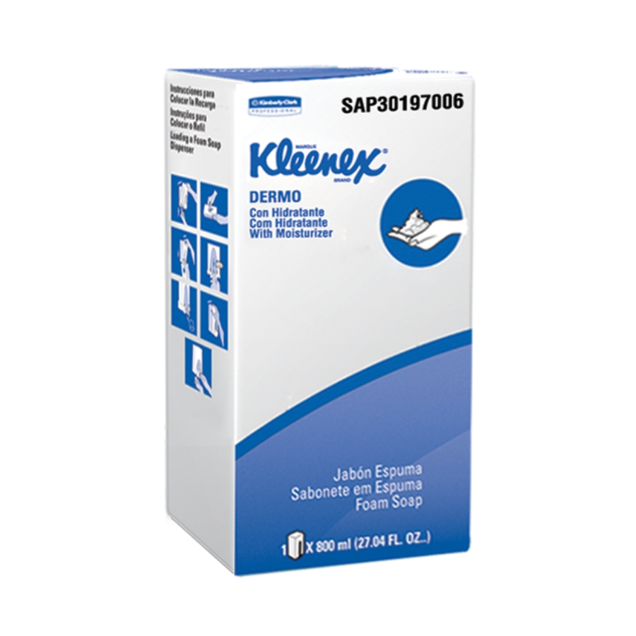 Jabon de Manos Espuma Repuesto 800 ml Dermo Kleenex