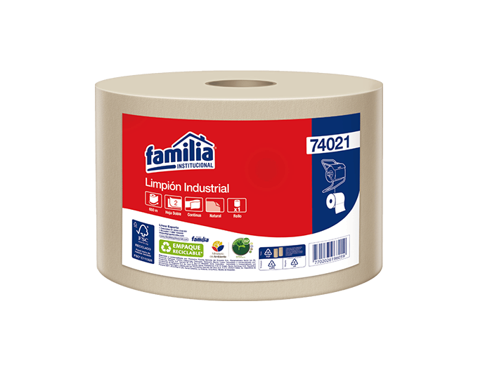 Limpion Industrial Natural Hoja Doble Rollo 650 m Tork