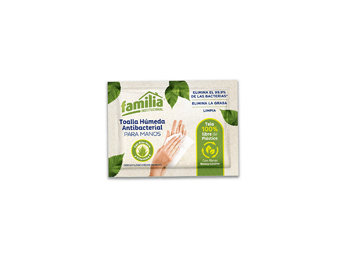 Toallitas humedas de manos antibacterial Pack por 100 sobres Tork