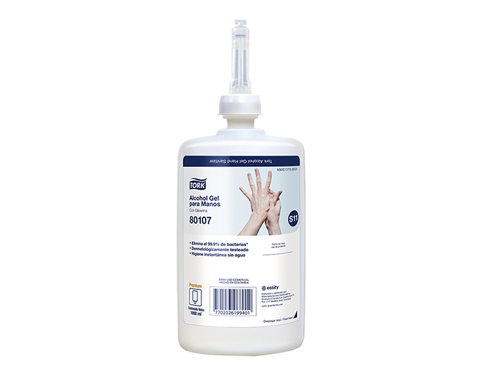 Alcohol de Manos Gel 69% Repuesto Botella 1000 ml Tork