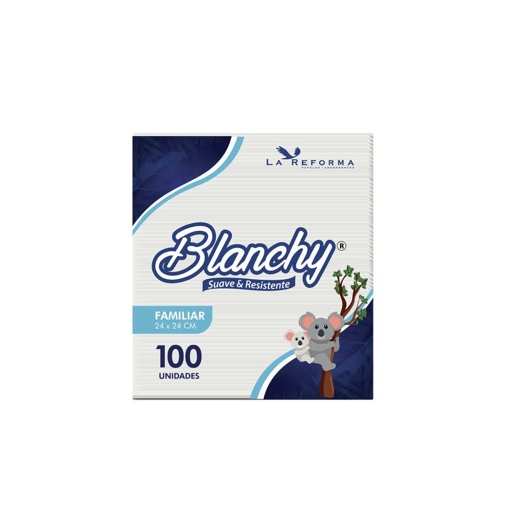 Servilleta Blanca Paq x 100 servilletas de 24x24 cm Blanchy