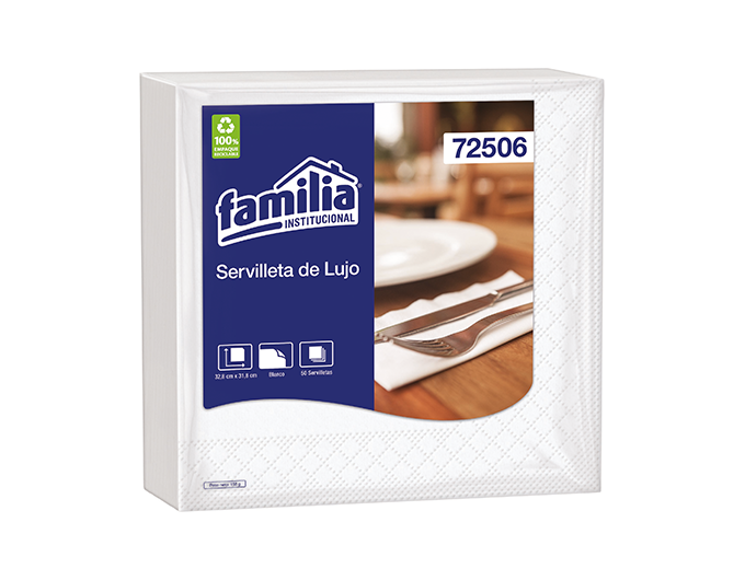 Servilleta Blanca Hoja Doble de Lujo Paq x 50 servilletas Tork
