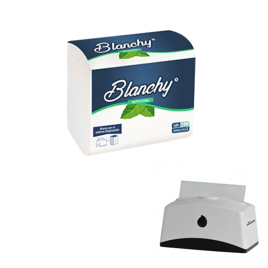 Servilleta Blanca Plus Paq x 100 servilletas de 14x23 cm Blanchy
