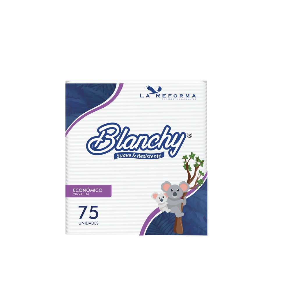 Servilleta Blanca Paq x 75 servilletas de 20x24 cm Blanchy