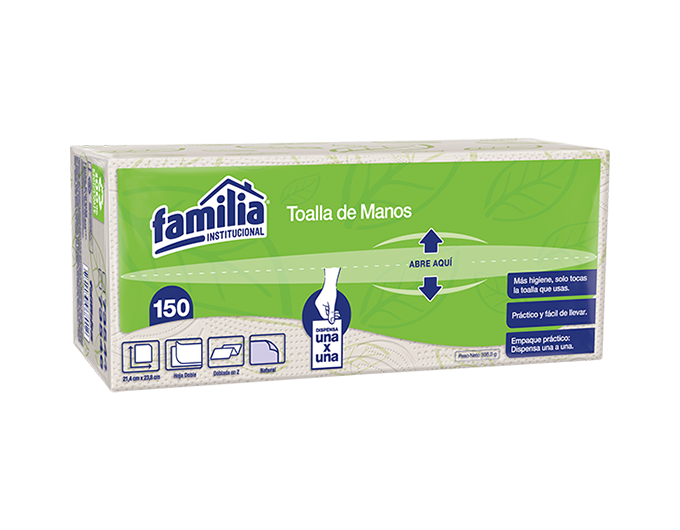 Toalla de Manos Doblada en Z Natural Hoja Doble Paq x 150 Toallas Tork