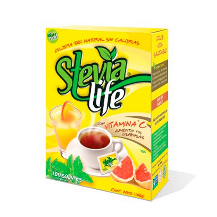 Edulcorante Paq x 100 sobres Stevia Life