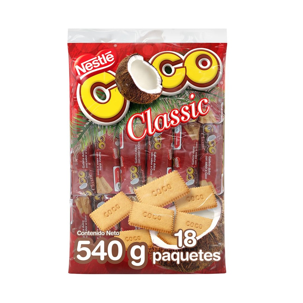 Galleta Nestle de Coco Classic 540gr paq x 18