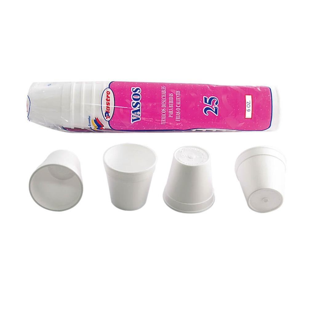Vasos Termicos 6 oz Paq x 25 uds