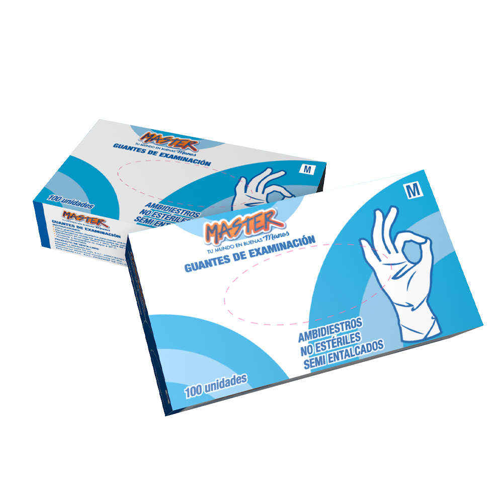 Guantes examinacion Latex talla M Caja x 100 Master