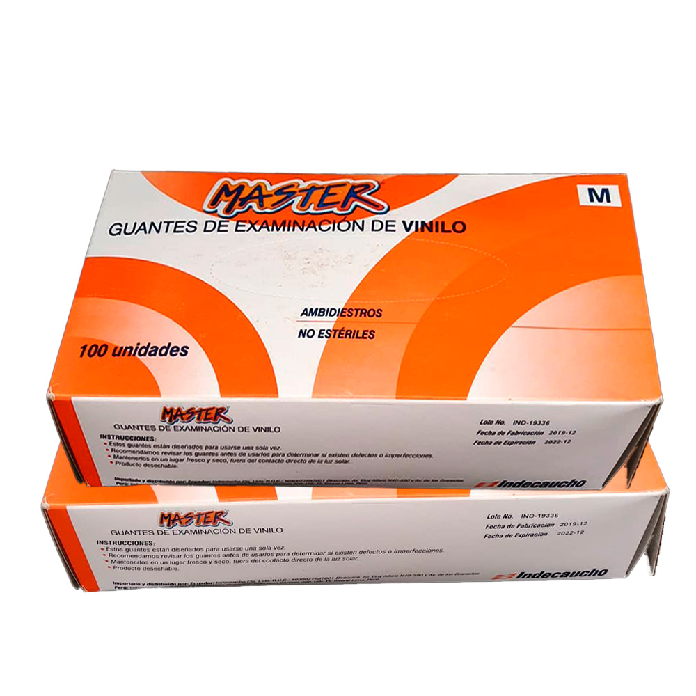 Guantes examinacion Vinilo talla M Caja x 100 Master