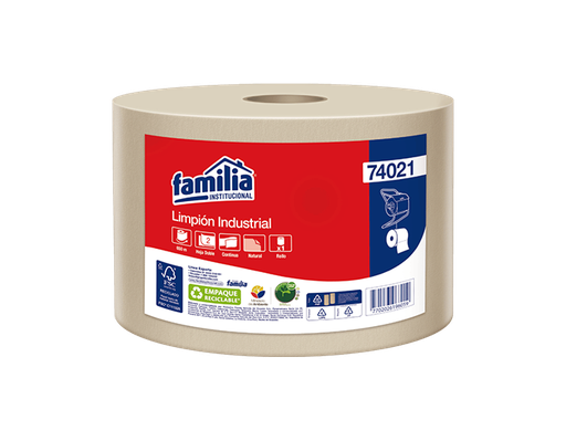 [74021] Limpion Industrial Natural Hoja Doble Rollo 650 m Tork