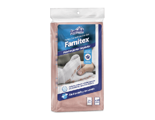 [74322] Paño Reutilizable Famitex Salmon Doblado Paq 10 paños Tork