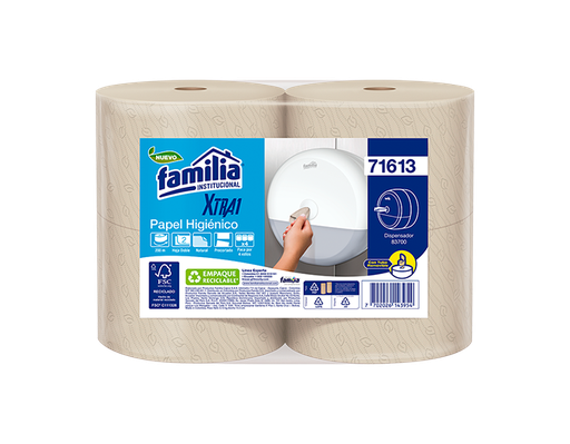 [71613] Papel Higienico NATURAL Hoja Doble Precortada SmartOne Rollo de 200 m Tork