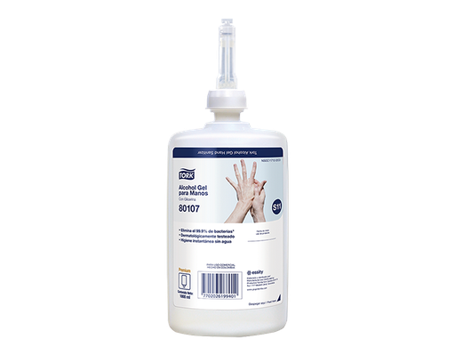 [80107] Alcohol de Manos Gel 69% Repuesto Botella 1000 ml Tork
