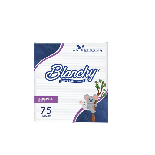 [ITM000000213] Servilleta Blanca Paq x 75 servilletas de 20x24 cm Blanchy